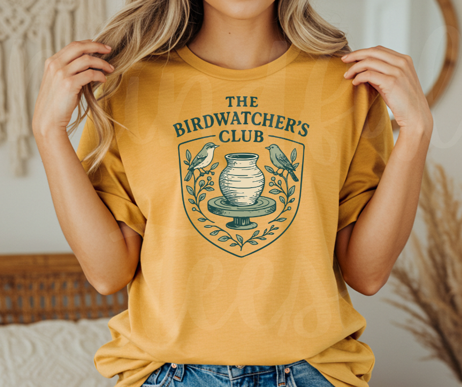"The Birdwatcher's Club" Birdwatching Design Birds and Nature Inspired Unisex heavyweight t-shirt