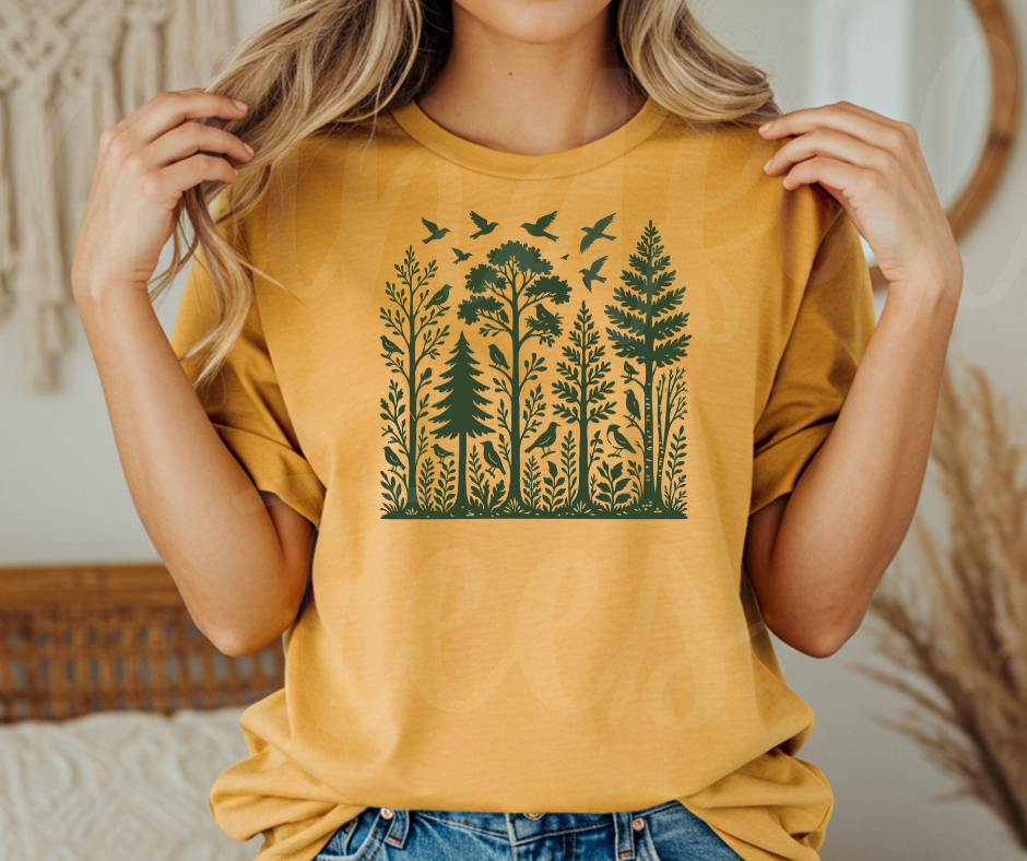 "Shadow of Nature" Birdwatching Design Birds and Nature Inspired Unisex heavyweight t-shirt