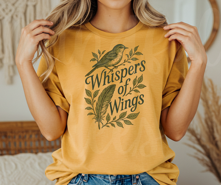 "Whispers of the Wings" Birdwatching Design Birds and Nature Inspired Unisex heavyweight t-shirt