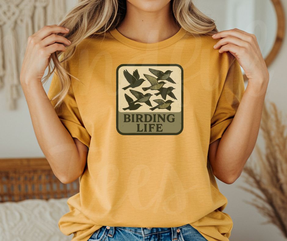 "Birding Life" Birdwatching Design Birds and Nature Inspired Unisex heavyweight t-shirt