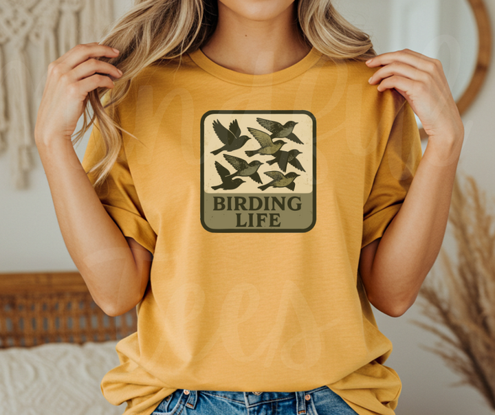 "Birding Life" Birdwatching Design Birds and Nature Inspired Unisex heavyweight t-shirt