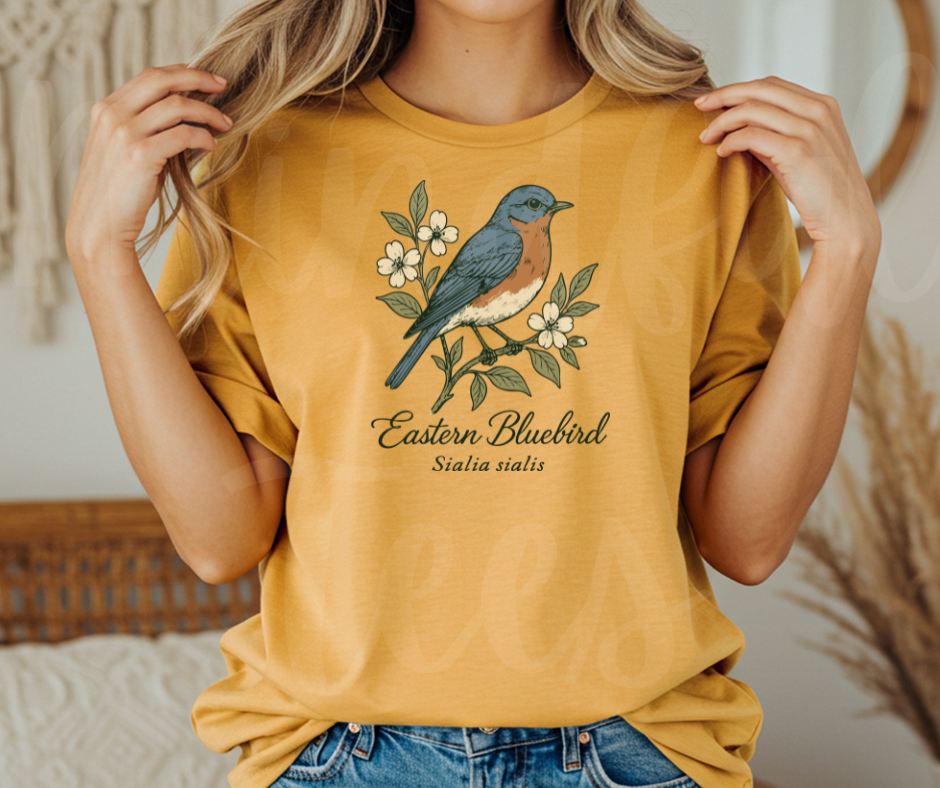 "Eastern Bluebird" Birdwatching Design Birds and Nature Inspired Unisex heavyweight t-shirt