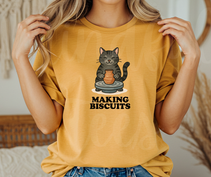 "Making Biscuits" Funny Design Pottery Clay Hobby Inspired Unisex heavyweight t-shirt