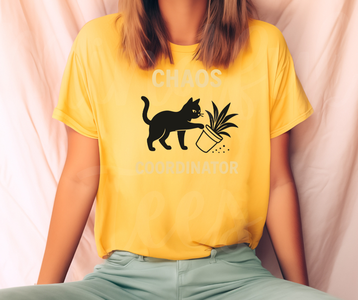 "Chaos Cordinator" Sarcastic Cat Design Unisex heavyweight t-shirt