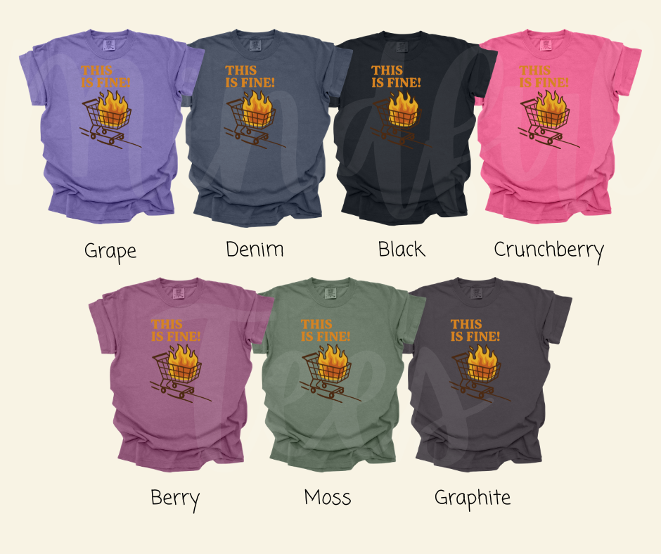 "This Is Fine" Sarcastic Design Unisex heavyweight t-shirt