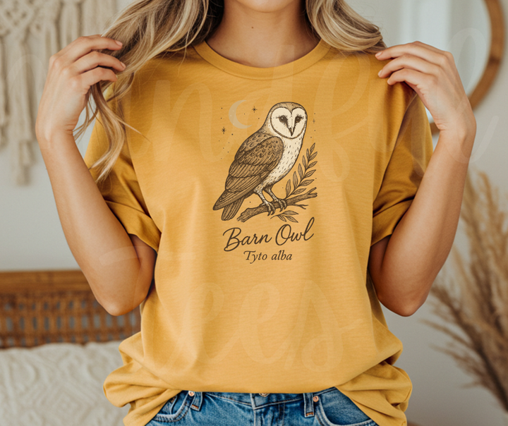 "Barn Owl" Birdwatching Design Birds and Nature Inspired Unisex heavyweight t-shirt