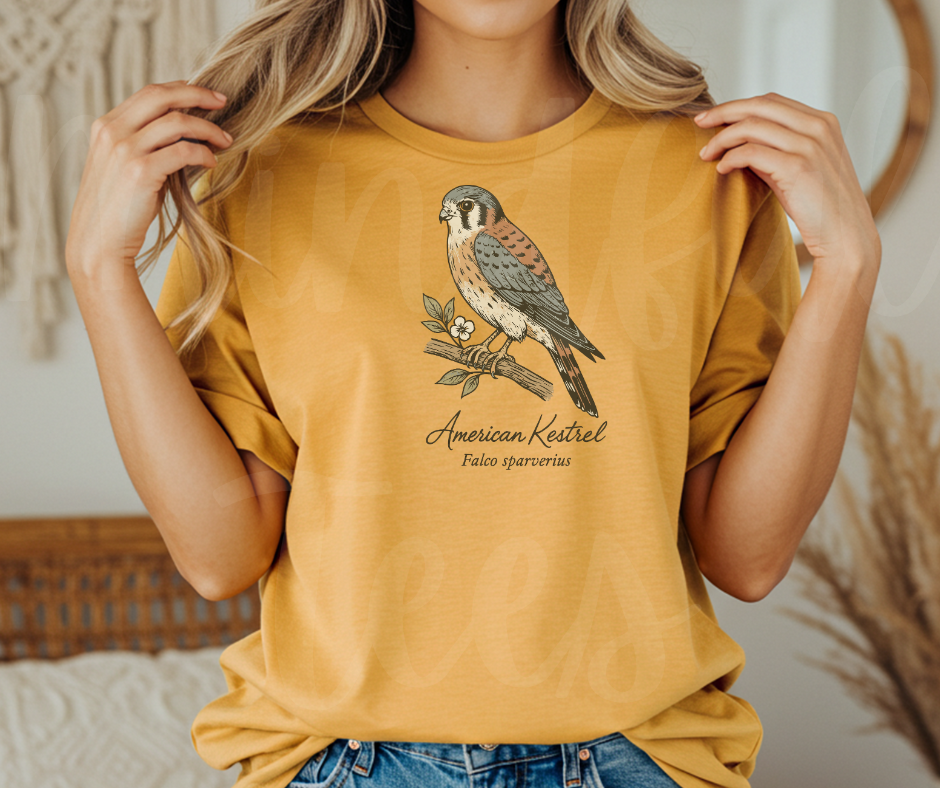 "American Kestrel" Birdwatching Design Birds and Nature Inspired Unisex heavyweight t-shirt