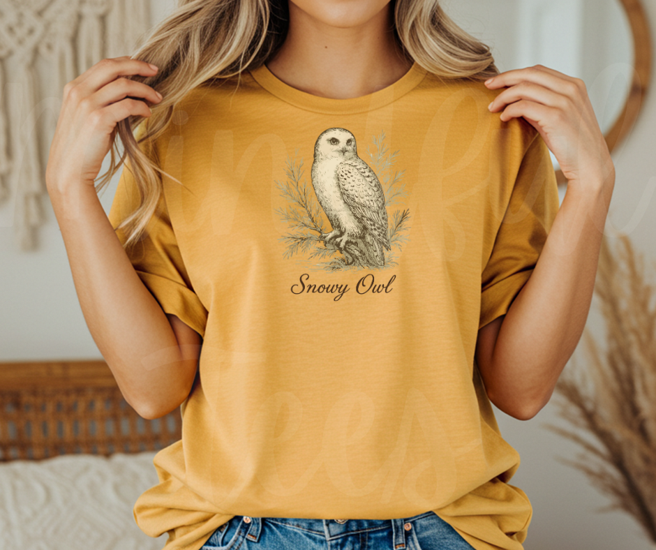 "Snowy Owl" Birdwatching Design Birds and Nature Inspired Unisex heavyweight t-shirt