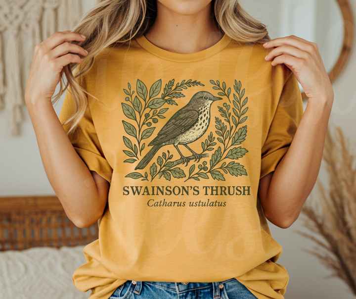 "Swainson's Thrush" Birdwatching Design Birds and Nature Inspired Unisex heavyweight t-shirt
