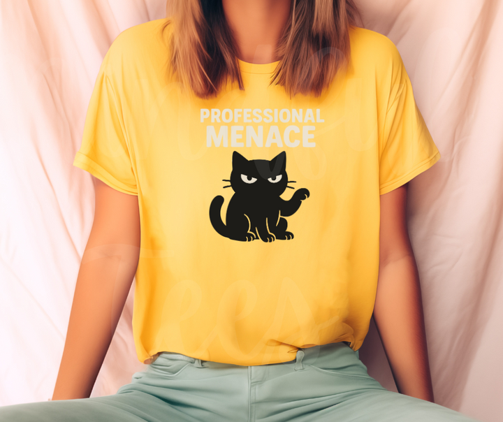 "Professional Menace" Sarcastic Cat Design Unisex heavyweight t-shirt