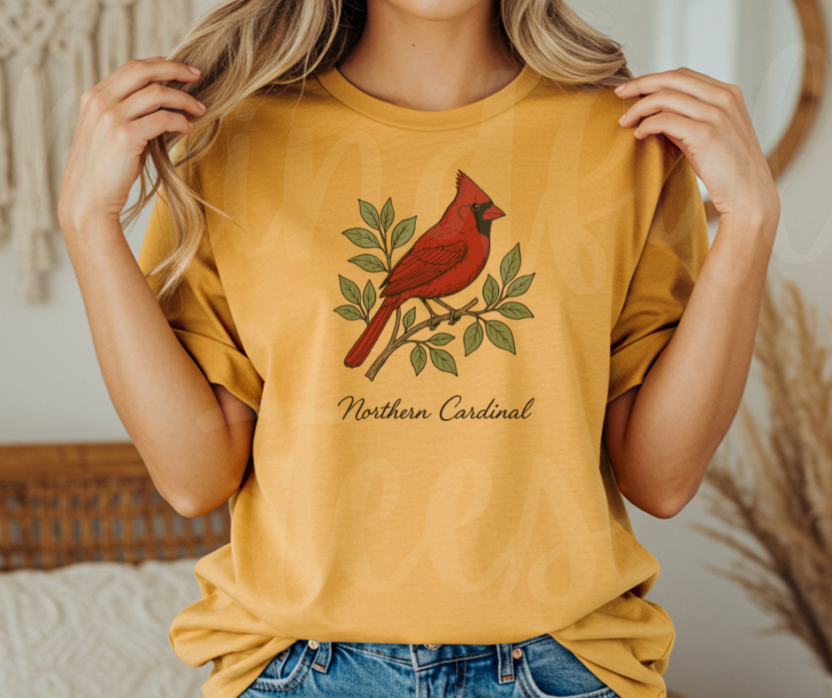 "Northern Cardinal" Birdwatching Design Birds and Nature Inspired Unisex heavyweight t-shirt