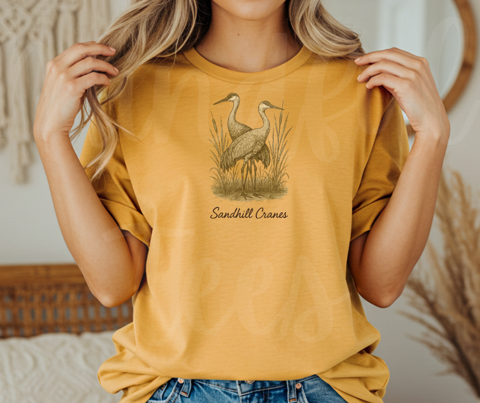 "Sandhill Cranes" Birdwatching Design Birds and Nature Inspired Unisex heavyweight t-shirt