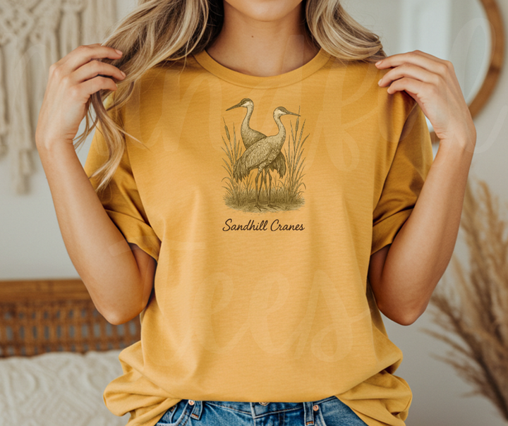 "Sandhill Cranes" Birdwatching Design Birds and Nature Inspired Unisex heavyweight t-shirt
