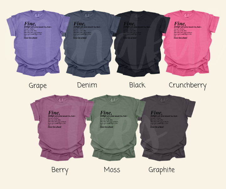 "Fine" Sarcastic Design Friends Inspired Unisex heavyweight t-shirt
