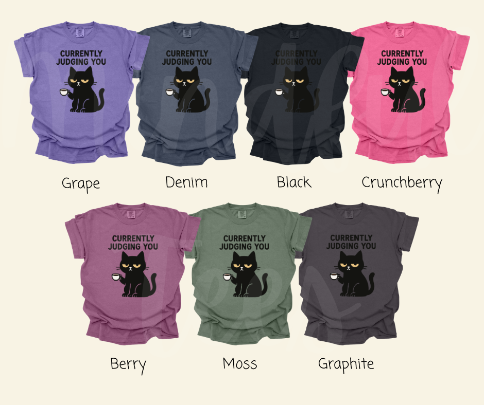 "Judging You" Sarcastic Cat Design Unisex heavyweight t-shirt