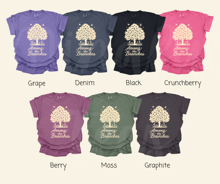 "Among The Branches" Birdwatching Design Birds and Nature Inspired Unisex heavyweight t-shirt