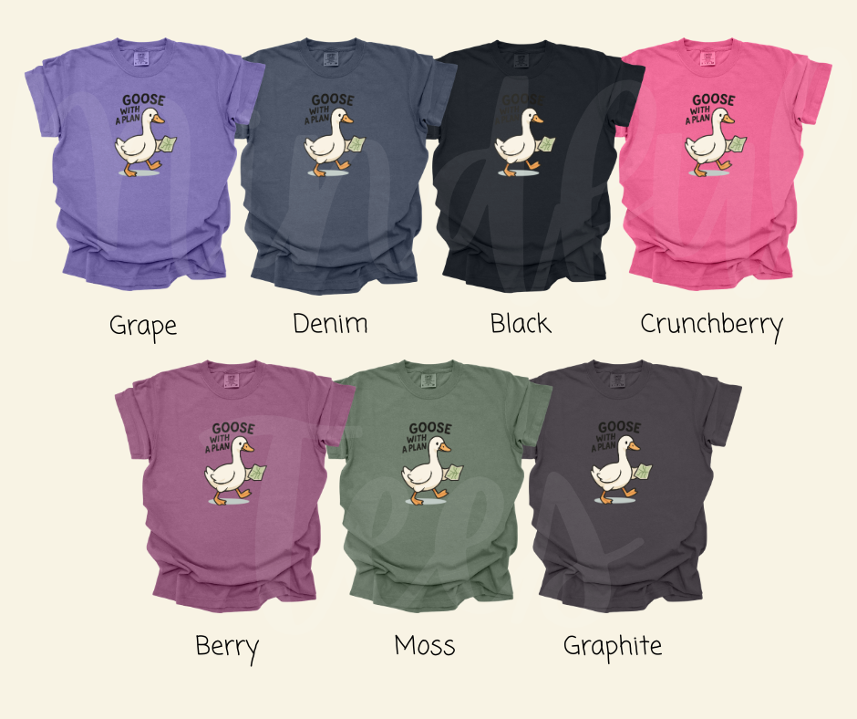 "Goose with a Plan" Sarcastic Design Unisex heavyweight t-shirt