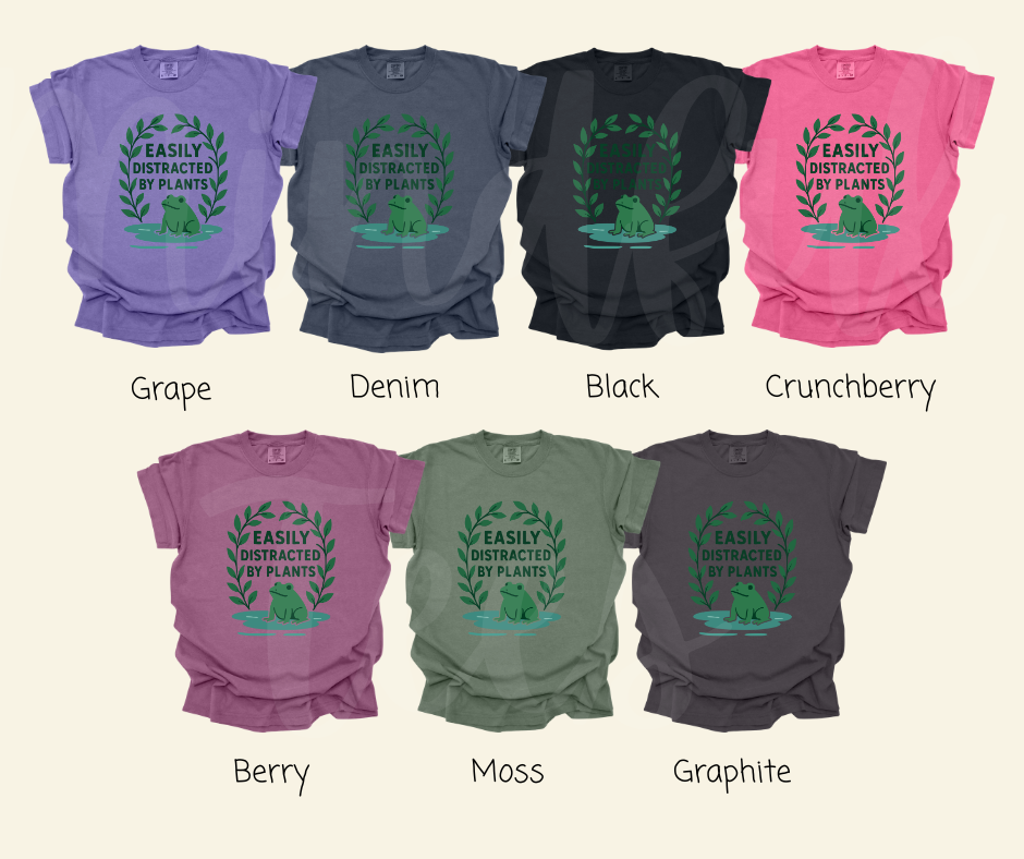 "Easily Distracted" Funny Plant Lover Tee Design Unisex heavyweight t-shirt