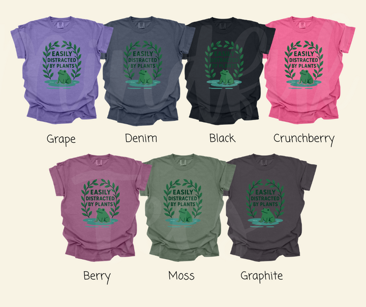 "Easily Distracted" Funny Plant Lover Tee Design Unisex heavyweight t-shirt