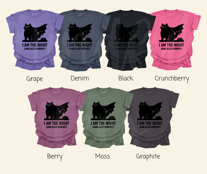 "I Am The Night" Sarcastic Cat Design Unisex heavyweight t-shirt