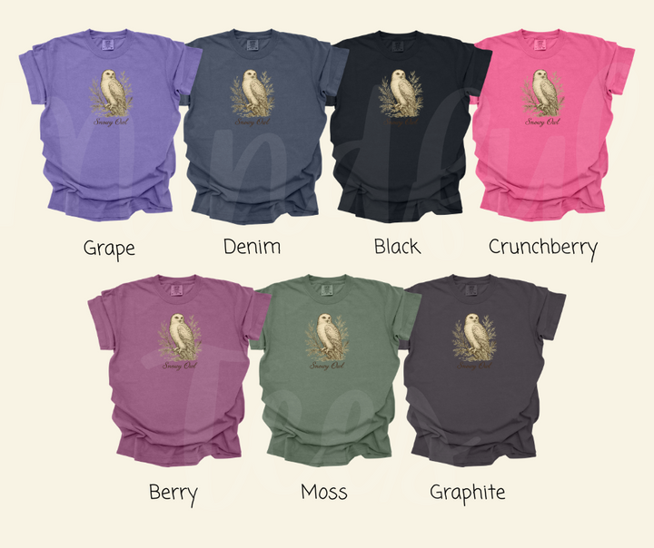 "Snowy Owl" Birdwatching Design Birds and Nature Inspired Unisex heavyweight t-shirt