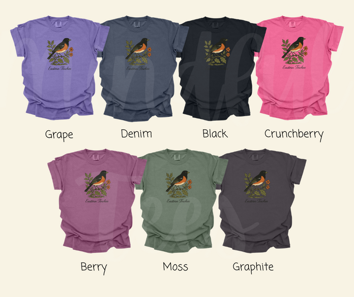 "Eastern Towhee" Birdwatching Design Birds and Nature Inspired Unisex heavyweight t-shirt