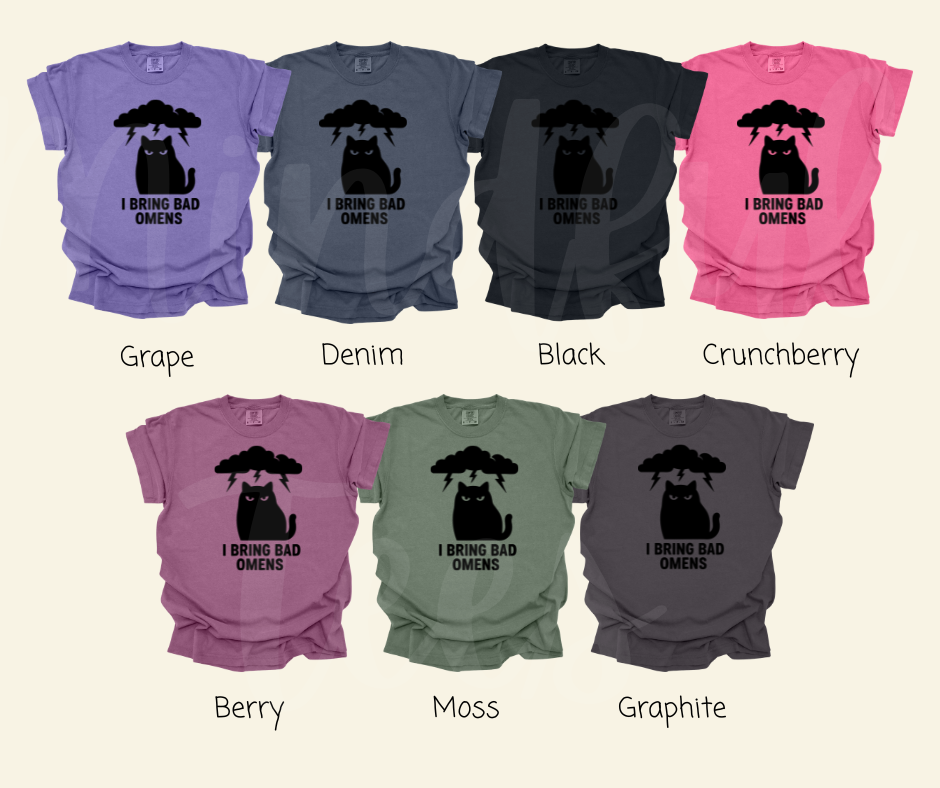 "Bad Omens" Sarcastic Cat Design Unisex heavyweight t-shirt
