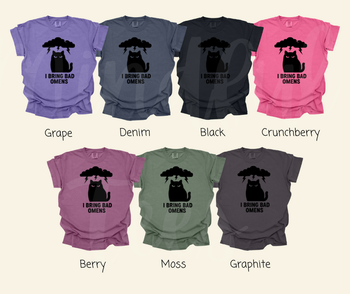 "Bad Omens" Sarcastic Cat Design Unisex heavyweight t-shirt