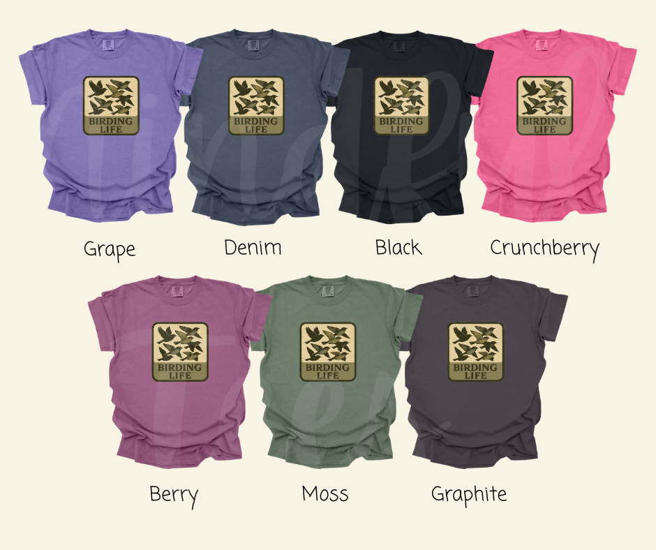 "Birding Life" Birdwatching Design Birds and Nature Inspired Unisex heavyweight t-shirt