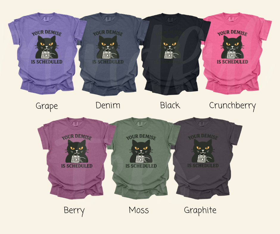 "Your Demise" Sarcastic Cat Design Unisex heavyweight t-shirt