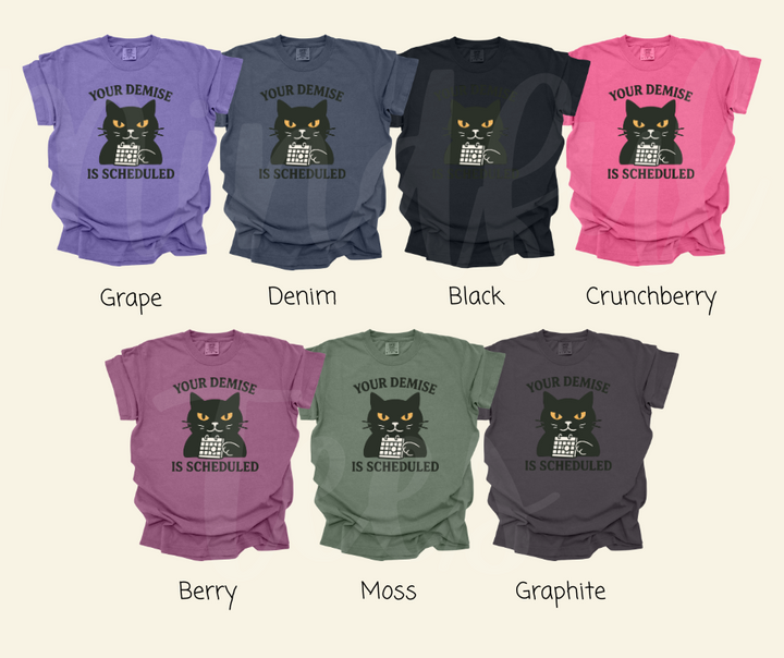 "Your Demise" Sarcastic Cat Design Unisex heavyweight t-shirt