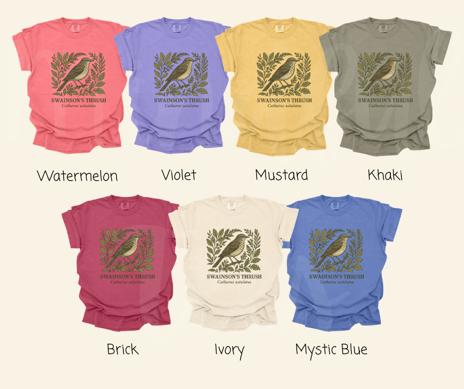 "Swainson's Thrush" Birdwatching Design Birds and Nature Inspired Unisex heavyweight t-shirt