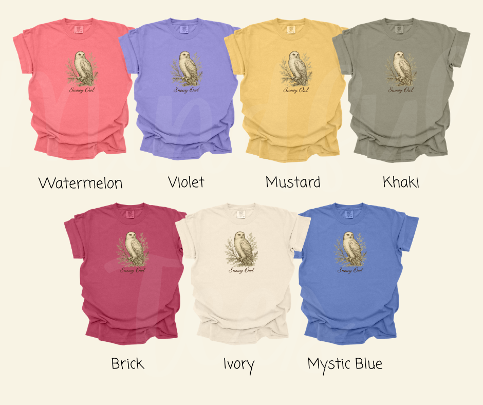 "Snowy Owl" Birdwatching Design Birds and Nature Inspired Unisex heavyweight t-shirt