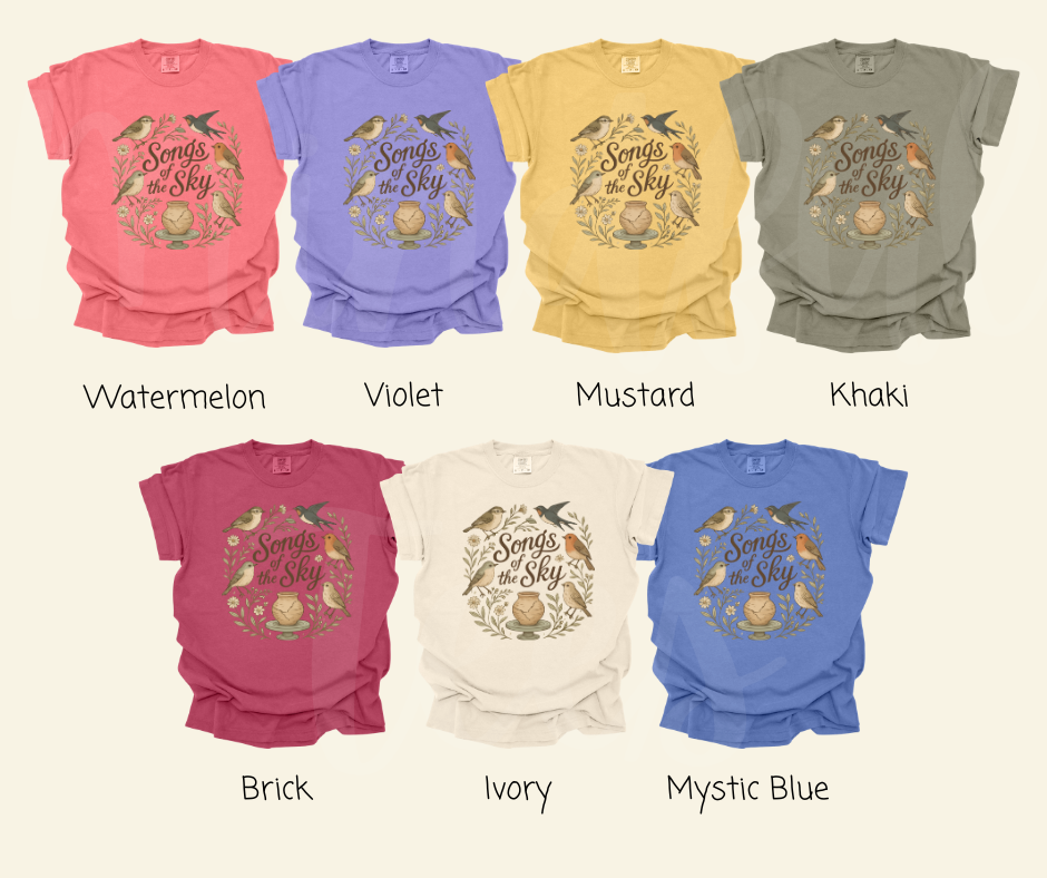"Songs of the Sky" Birdwatching Design Birds and Nature Inspired Unisex heavyweight t-shirt