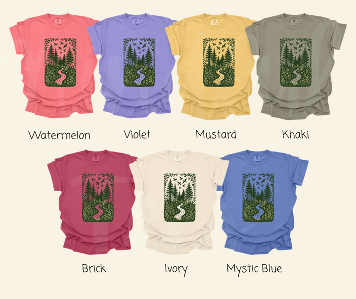 "The Path" Birdwatching Design Birds and Nature Inspired Unisex heavyweight t-shirt