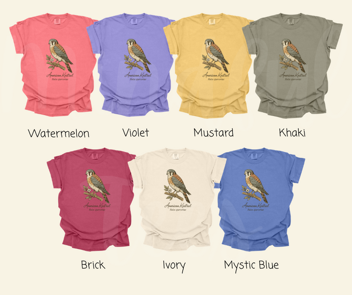 "American Kestrel" Birdwatching Design Birds and Nature Inspired Unisex heavyweight t-shirt
