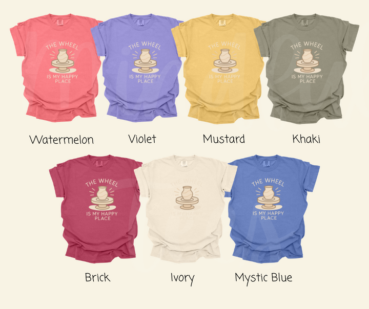 "Happy Place" Funny Design Pottery Clay Hobby Inspired Unisex heavyweight t-shirt
