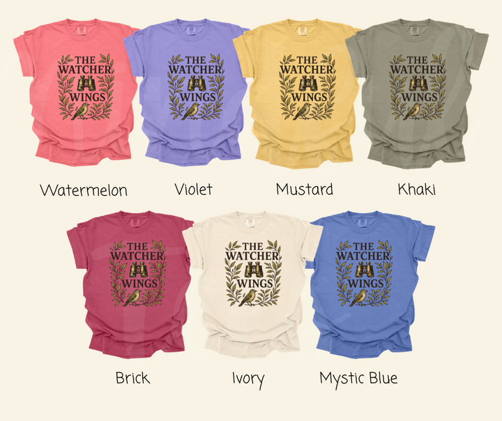 "The Watcher Wings" Birdwatching Design Birds and Nature Inspired Unisex heavyweight t-shirt