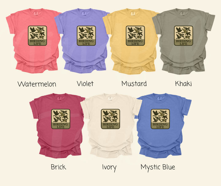 "Birding Life" Birdwatching Design Birds and Nature Inspired Unisex heavyweight t-shirt