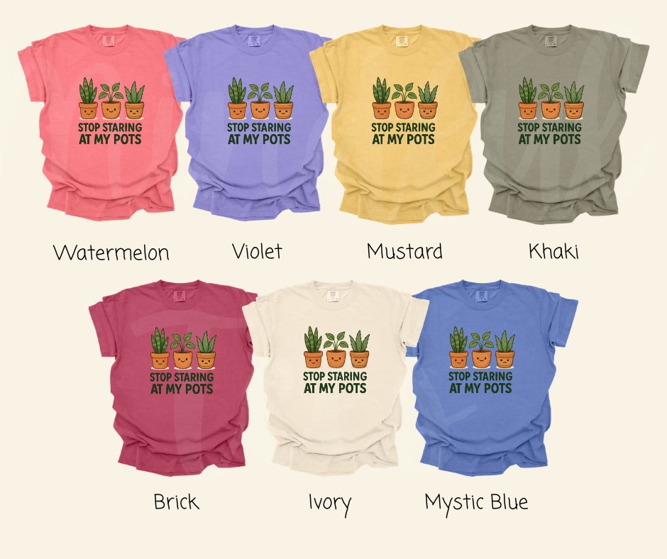 "Stop Staring" Funny Plant Lover Tee Design Unisex heavyweight t-shirt