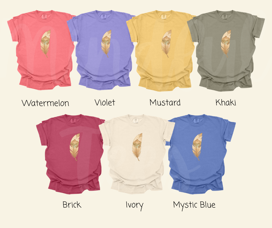 "The Feather" Birdwatching Design Birds and Nature Inspired Unisex heavyweight t-shirt