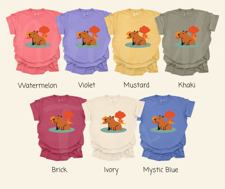 "Explosive Capybara" Sarcastic Design Unisex heavyweight t-shirt