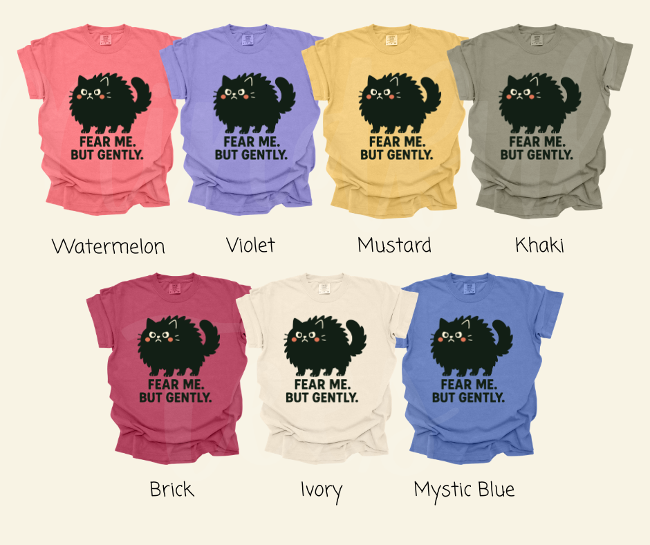 "Fear Me" Sarcastic Cat Design Unisex heavyweight t-shirt