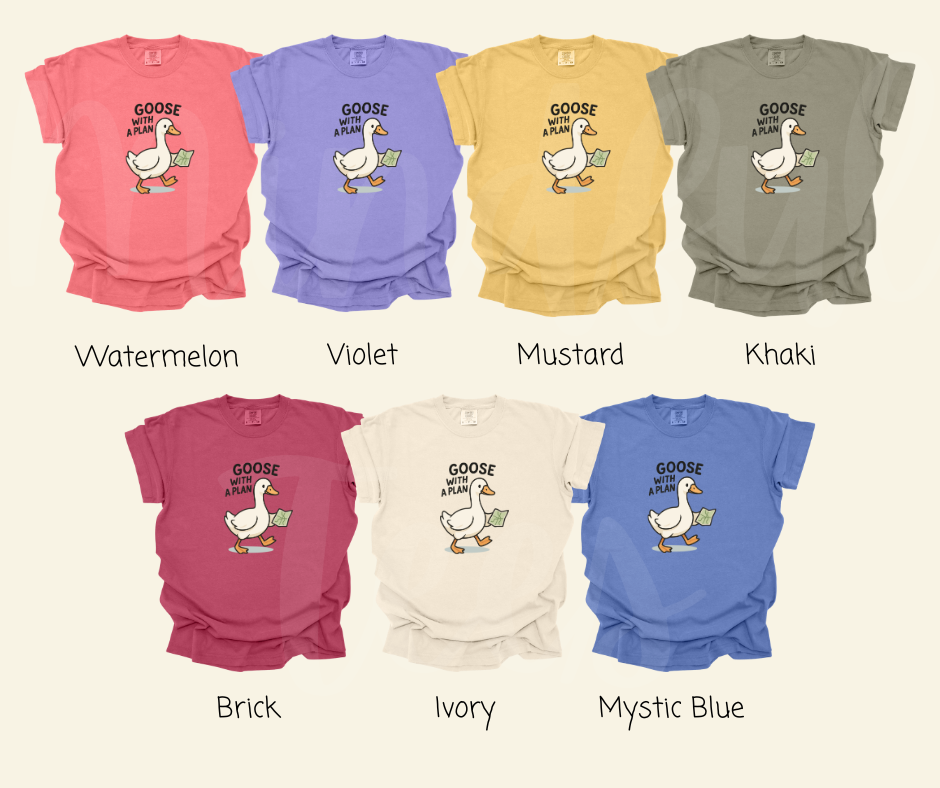 "Goose with a Plan" Sarcastic Design Unisex heavyweight t-shirt