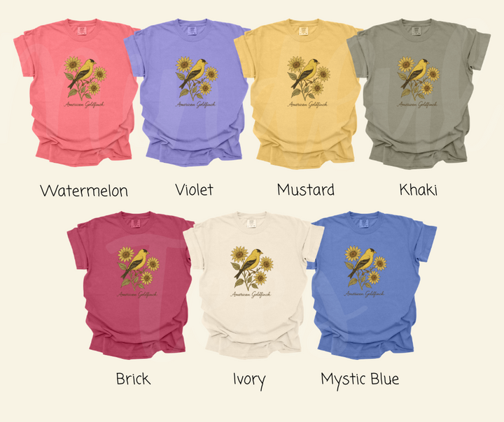 "American Goldfinch" Birdwatching Design Birds and Nature Inspired Unisex heavyweight t-shirt