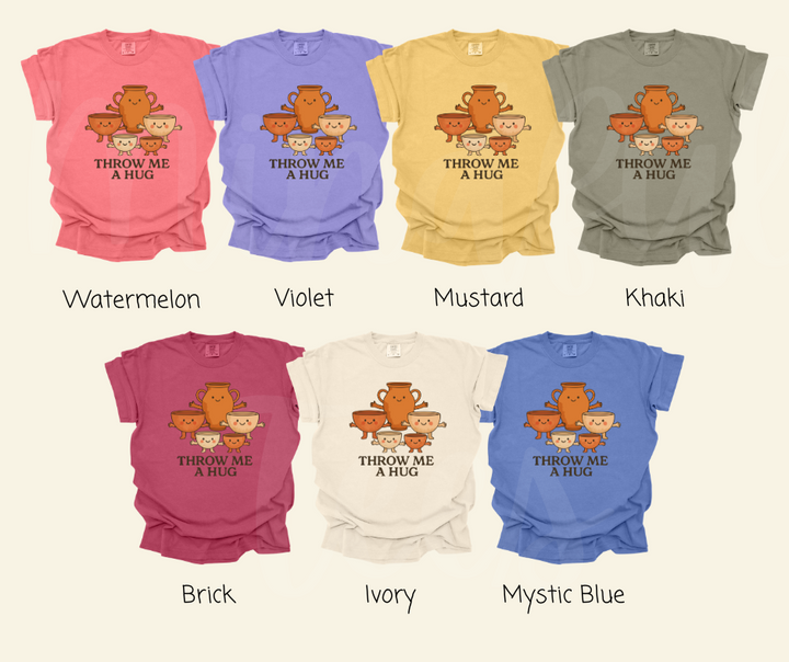 "Throw Me A Hug" Funny Design Pottery Clay Hobby Inspired Unisex heavyweight t-shirt