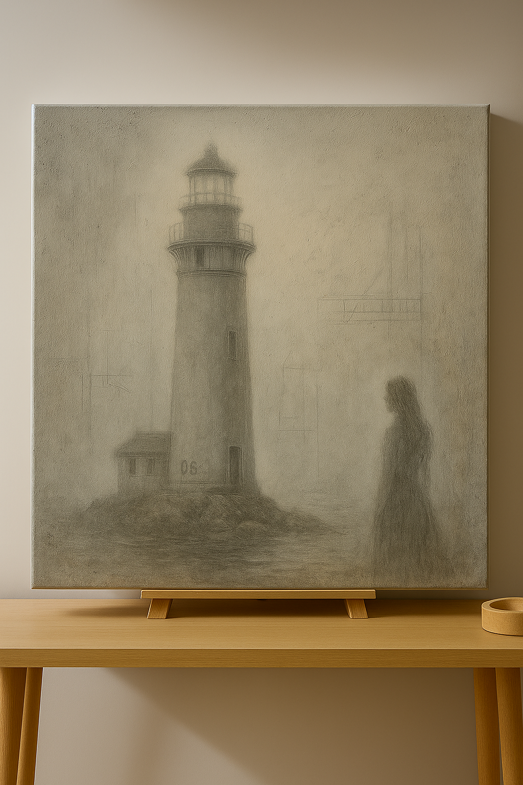 Céleste Navarro - The Map of Incomplete Signals - Oil Paint on Canvas 14"x14"