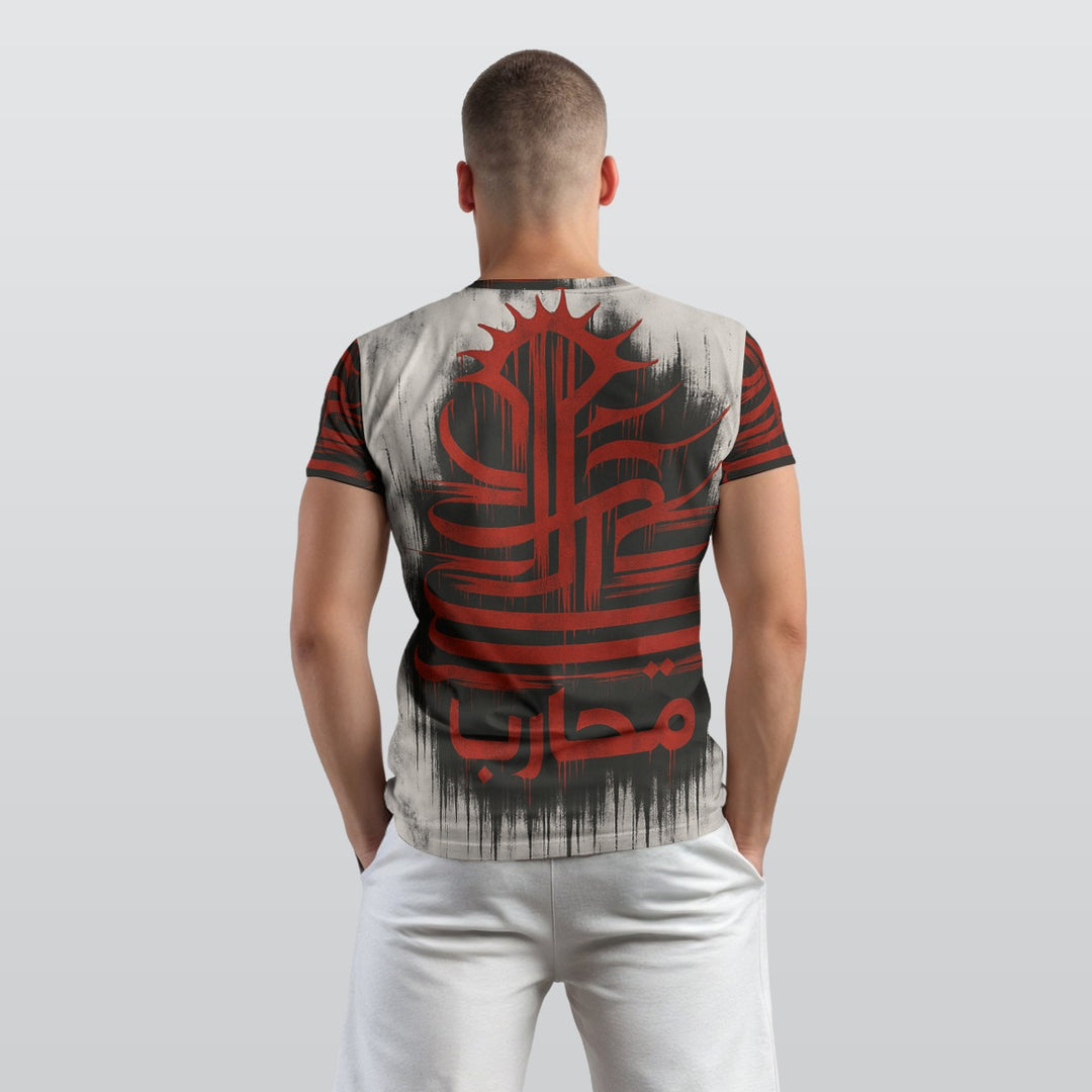 All-Over Print Men's O-Neck T-Shirt - Red Glyph Rising