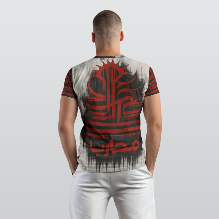 All-Over Print Men's O-Neck T-Shirt - Red Glyph Rising