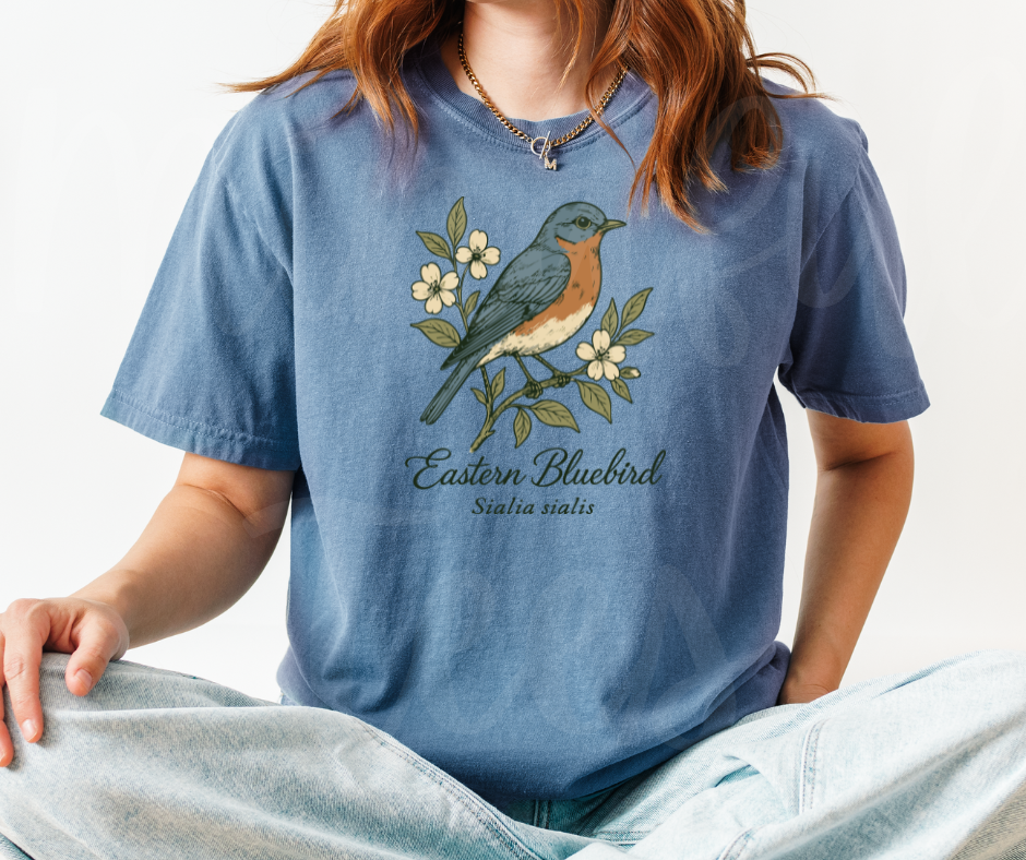 "Eastern Bluebird" Birdwatching Design Birds and Nature Inspired Unisex heavyweight t-shirt